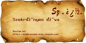 Szekrényes Éva névjegykártya