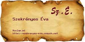 Szekrényes Éva névjegykártya